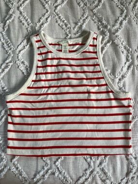H&M Cropped Ribbed Tank Top